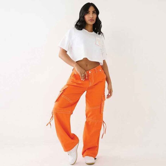 TRUE RELIGION MID-RISE POCKET UTILITY CARGO PANT W/ CONTRAST STITCHING - Picture 5 of 16